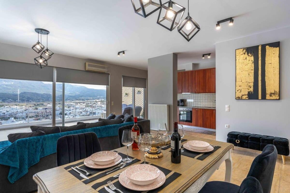 Sitia Panoramic Penthouse - Close To Sandy Beach - Private Parking Exterior foto